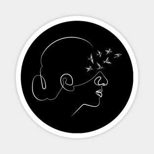 Thoughts Will Find a Way | One Line Drawing | One Line Art | Minimal | Minimalist Magnet